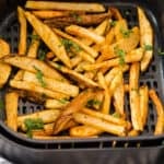 Air Fryer Fries in air fryer basket