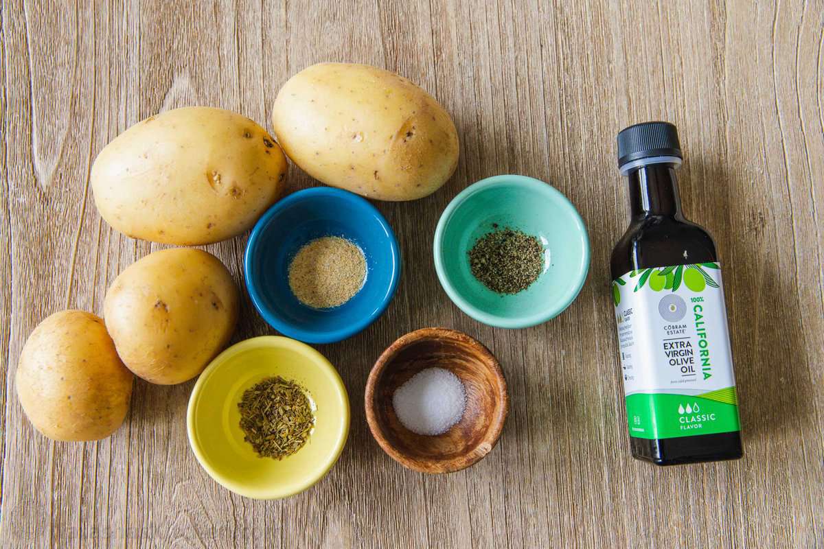 The ingredients for air fryer roasted potatoes.