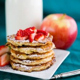 What I love about these Apple and Cottage Cheese Pancakes (besides being delicious), is they're so quick and easy to make. So fluffy, you have to make them!