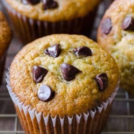 Banana muffins with chocolate chips