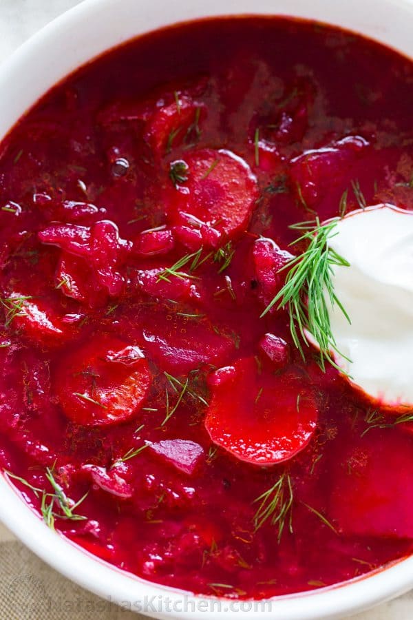 Classic Borsch served with sour cream