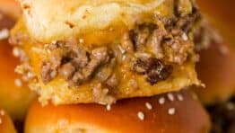 Cheeseburger Sliders stacked