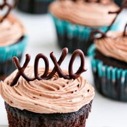 These Chocolate Cupcakes are moist, decadent, ultra-flavorful and easy. I baked a batch for a family dinner and they were a big hit with all the kiddos.