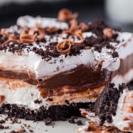Chocolate Lasagna Slice served on a plate