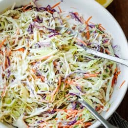 Creamy Coleslaw served in a bowl