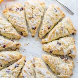 Cranberry Orange Scones recipe - billow soft, crumbly and so easy! | natashaskitchen.com