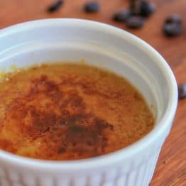 This Espresso Creme Brulee tastes like a perfect tiramisu. Delicious and decadent custard with notes of espresso and a crispy sugar crust.