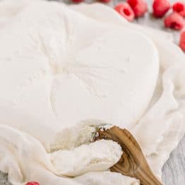 My Mother's method for homemade Farmers cheese (tvorog). Easy to make and much better than store-bought farmer cheese. How to make homemade cheese with step-by-step photos.