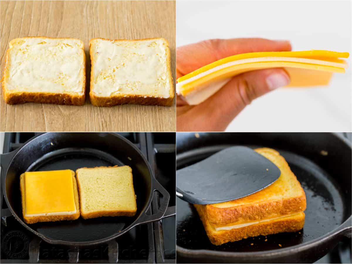 Learn how to make the best Grilled Cheese sandwich with a crisp, buttery exterior and gooey cheese center. Make grilled cheese like a pro! Step by step how to make a grilled cheese sandwich