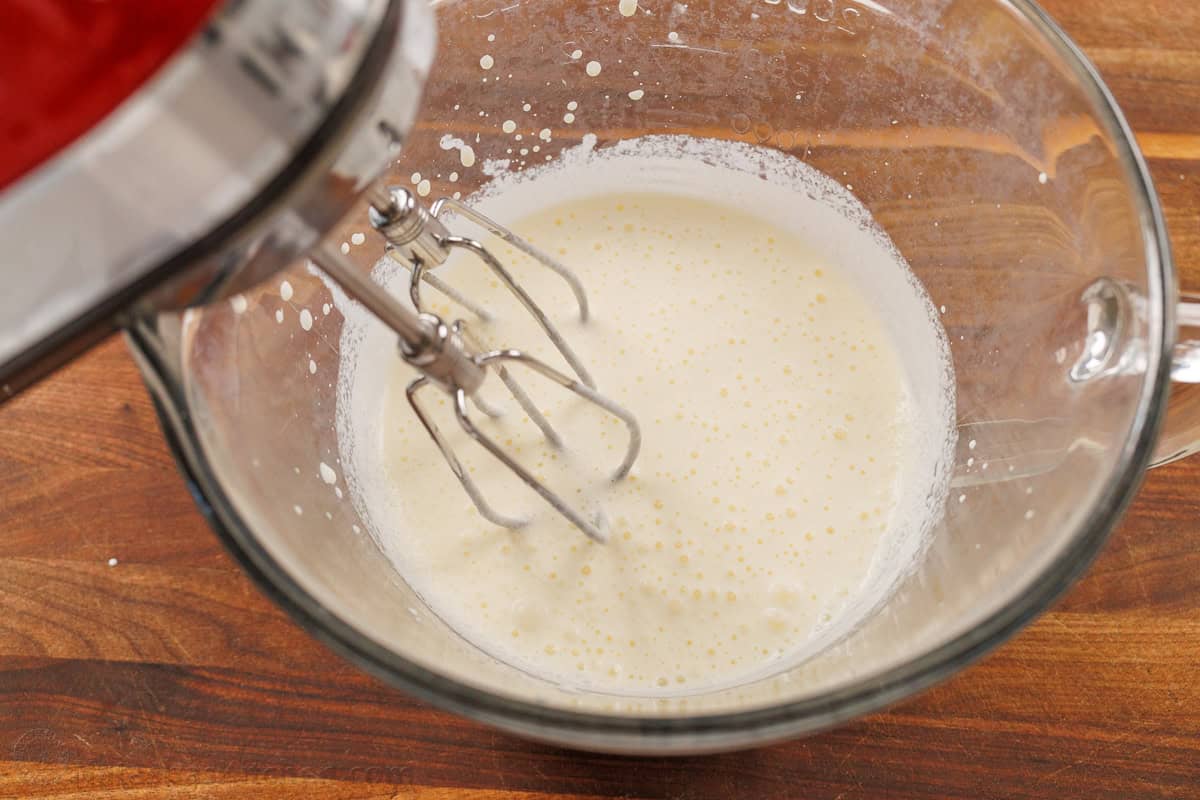 Make my Homemade Whipped Cream Recipe in less than 5 minutes with just 3 ingredients. Swap for Cool Whip for the best dessert dip or topping. how to make whipped cream using a handheld mixer