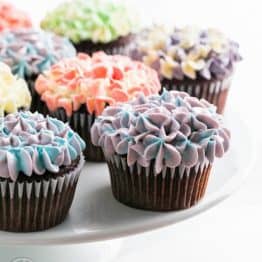 Hydrangea Cupcakes tutorial, plus a recipe for incredible, moist chocolate cupcakes! How to make beautiful hydrangea cupcakes - it's easier than you think! | natashaskitchen.com