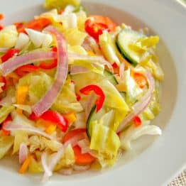 A bowl of marinated vegetable salad