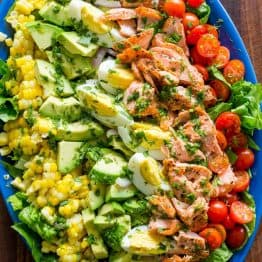 Salmon Cobb Salad with Leftover boiled eggs
