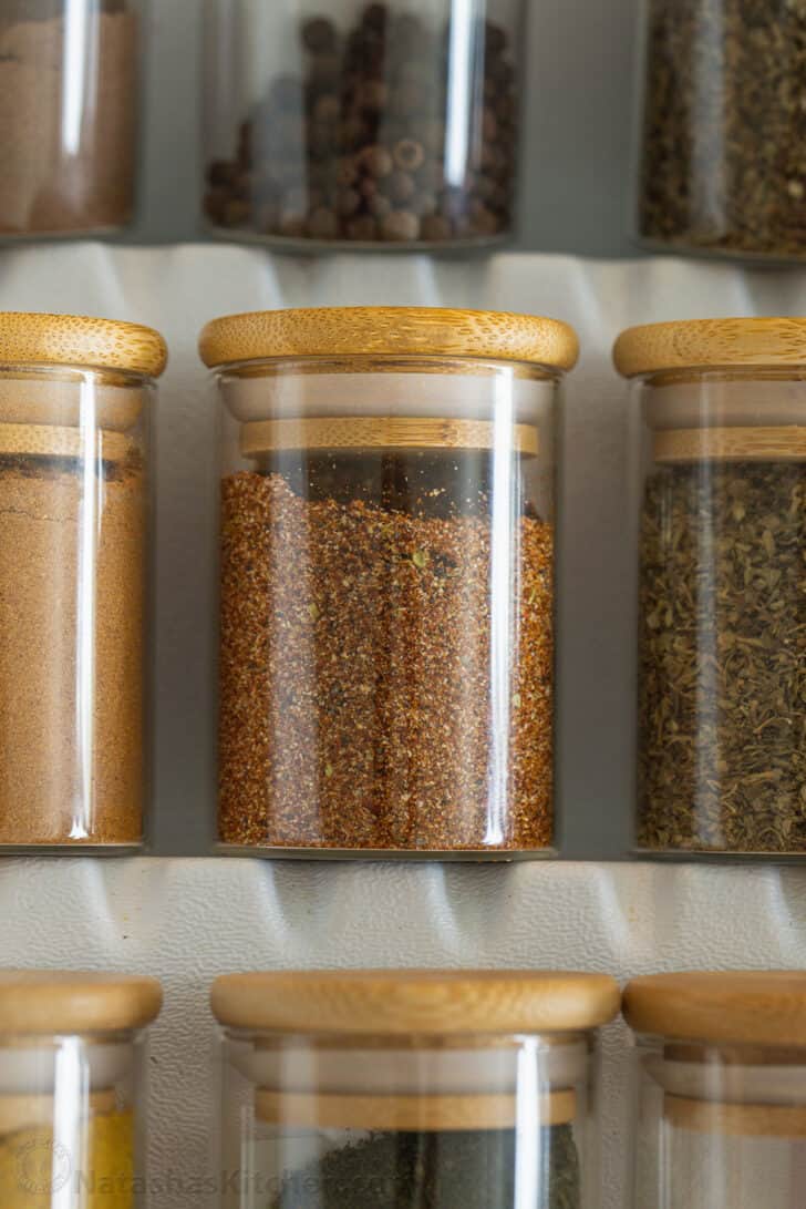 This easy homemade taco seasoning takes minutes to make, and it's tastier, healthier, and cheaper than the store-bought packets. Storing spices in spice jars in a drawer.