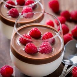 This Vanilla Mousse is an European dessert with creamy base and silky chocolate topping. An elegant vanilla mousse recipe that's surprisingly easy (VIDEO) | natashaskitchen.com